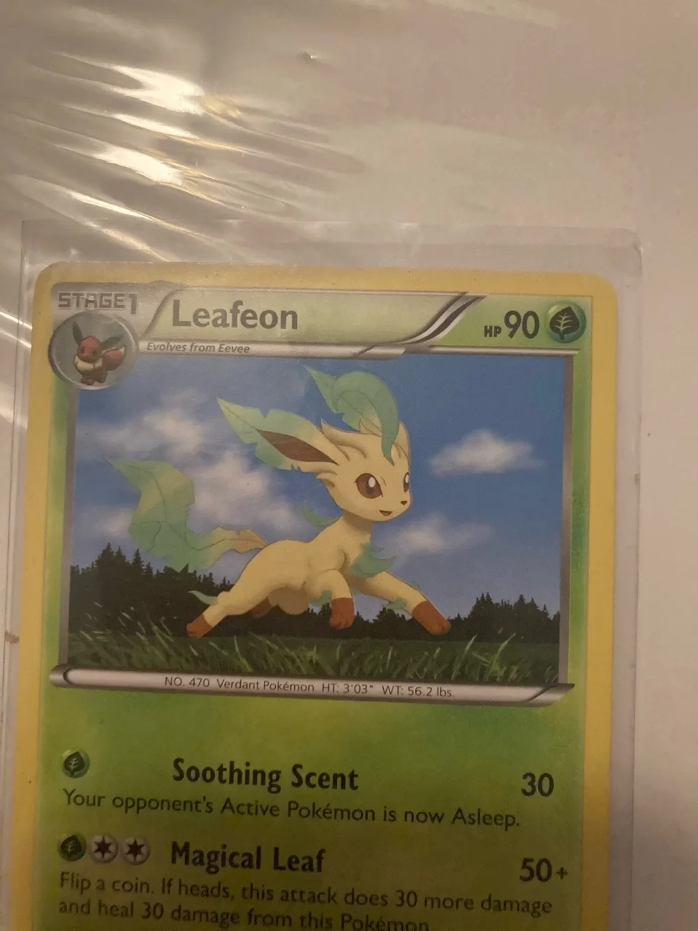 2014!!! Leafeon Trading Card - Green, Yellow, Blue